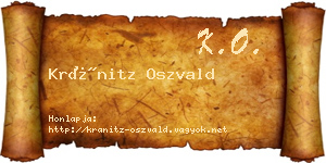 Kránitz Oszvald névjegykártya